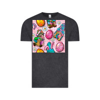 Vintage Black Easter Gnomies Seamless Pattern Vintage Tee - BundleAndBundleShop