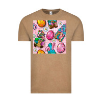 Vintage Coffee Easter Gnomies Seamless Pattern Vintage Tee - BundleAndBundleShop