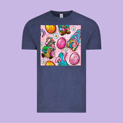 Easter Gnomies Seamless Pattern Vintage Tee Designed By Bundleandbundleshop