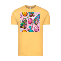Vintage Mustard Easter Gnomies Seamless Pattern Vintage Tee - BundleAndBundleShop