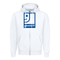 White Goodwill Zipper Hoodie - maiPhamDesign