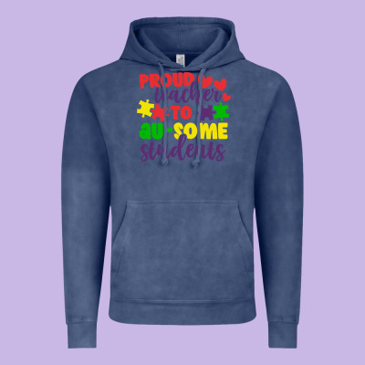 Proud Teacher To Ausome Students Vintage Hoodie Designed By Cowhidedigitalart