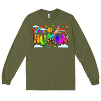 Army Green human pride Long Sleeve Tee - LillyAllenDesigns