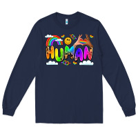 Navy human pride Long Sleeve Tee - LillyAllenDesigns