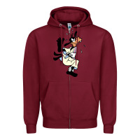 Burgundy day gift for cartoon goofy character Zipper Hoodie - maiPhamDesign