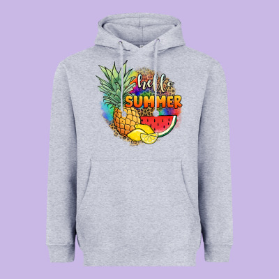 Hello Summer Pineapple Heavyweight Hoodie Designed By Jahusdesignshop