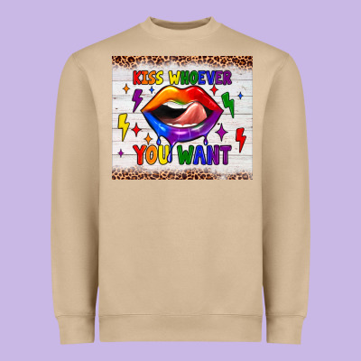 Kiss Whoever You Want Tumbler Heavyweight Sweatshirt Designed By Jahusdesignshop