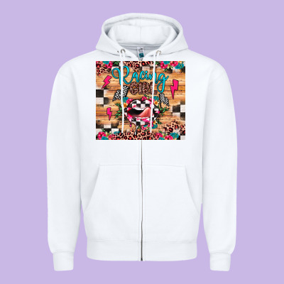 Racing Girl Zipper Hoodie Designed By Jahusdesignshop