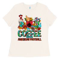Coffee And American Football Coffee Cups Ladies Tee | Teevron