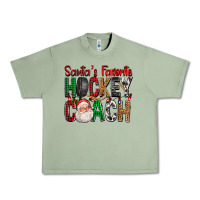 Oil Green Santa's Favorite Hockey Coach For Christmas Urban Heavy Tee - FaDigitalArtStudio