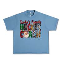 Pebble Blue Santa's Favorite Hockey Coach For Christmas Urban Heavy Tee - FaDigitalArtStudio