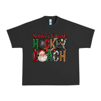 Pigment Black Santa's Favorite Hockey Coach For Christmas Urban Heavy Tee - FaDigitalArtStudio