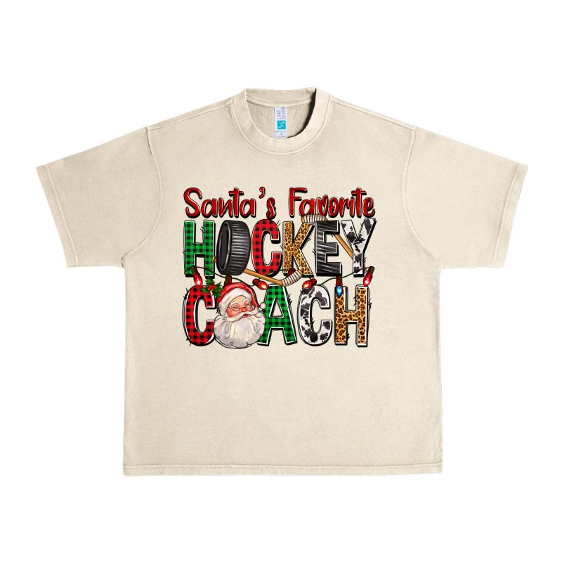 Santa's Favorite Hockey Coach For Christmas Urban Heavy Tee by FaDigitalArtStudio | Teevron