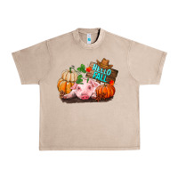 French Oak Hello fall pig Urban Heavy Tee - RanaPortraitStore