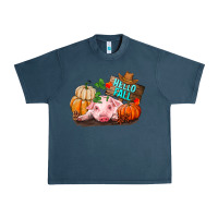 Midnight Navy Hello fall pig Urban Heavy Tee - RanaPortraitStore