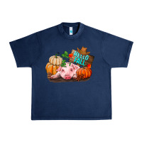 Navy Hello fall pig Urban Heavy Tee - RanaPortraitStore