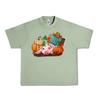 Oil Green Hello fall pig Urban Heavy Tee - RanaPortraitStore