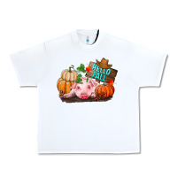 White Hello fall pig Urban Heavy Tee - RanaPortraitStore