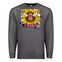 Charcoal Heather bee happy Premium Sweatshirt - JahusDesignShop