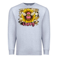 Heather Grey bee happy Premium Sweatshirt - JahusDesignShop