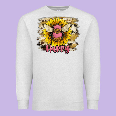 Bee Happy Premium Sweatshirt Designed By Jahusdesignshop