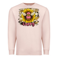 Pale Pink bee happy Premium Sweatshirt - JahusDesignShop