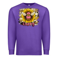 Purple bee happy Premium Sweatshirt - JahusDesignShop