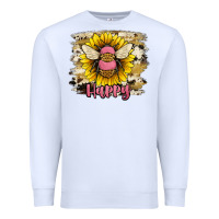 White bee happy Premium Sweatshirt - JahusDesignShop