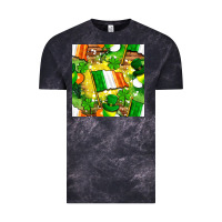 Cloud Black Ireland flag with St. Patrick's Day  digital paper Vintage Tee - BundleAndBundleShop
