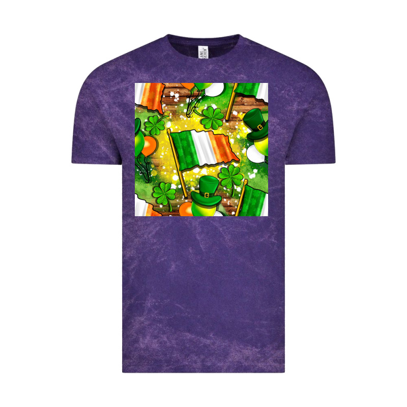 Ireland Flag With St. Patrick's Day  Digital Paper Vintage Tee by BundleAndBundleShop | Teevron