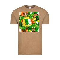 Vintage Coffee Ireland flag with St. Patrick's Day  digital paper Vintage Tee - BundleAndBundleShop