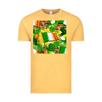 Vintage Mustard Ireland flag with St. Patrick's Day  digital paper Vintage Tee - BundleAndBundleShop