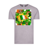 Vintage Zinc Ireland flag with St. Patrick's Day  digital paper Vintage Tee - BundleAndBundleShop