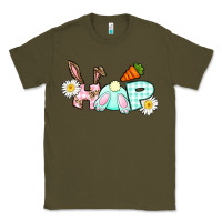 Army Green Hop bunny Easter Day Classic Tee - CowGirlArtShop