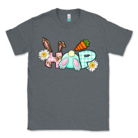 Charcoal Heather Hop bunny Easter Day Classic Tee - CowGirlArtShop