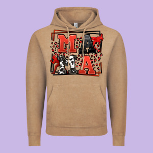 Wrestling Mama Red And Black Vintage Hoodie Designed By Lillyallendesigns