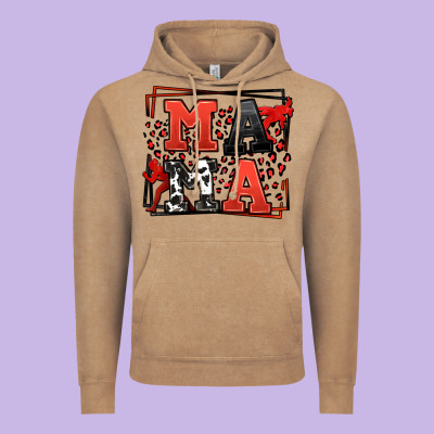 Wrestling Mama Red And Black Vintage Hoodie Designed By Lillyallendesigns