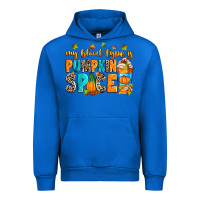 Cobalt My blood type is pumpkin spice Urban Hoodie - RanaPortraitStore