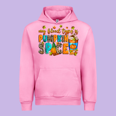 My Blood Type Is Pumpkin Spice Urban Hoodie Designed By Ranaportraitstore