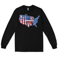 Black America map Long Sleeve Tee - CowhideDigitalArt