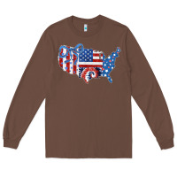 Chestnut America map Long Sleeve Tee - CowhideDigitalArt