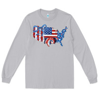 Moon Dust America map Long Sleeve Tee - CowhideDigitalArt