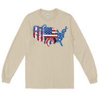 Mushroom America map Long Sleeve Tee - CowhideDigitalArt
