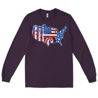 Plum America map Long Sleeve Tee - CowhideDigitalArt