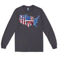 Smoke America map Long Sleeve Tee - CowhideDigitalArt