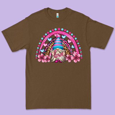 Valentine's Day Rainbow Gnome Olivia Premium Tee Designed By Oliviacreatesart