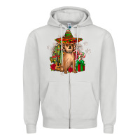 Dove Grey Chihuahua Christmas Zipper Hoodie - JahusDesignShop