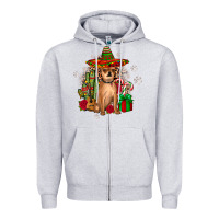 Heather Grey Chihuahua Christmas Zipper Hoodie - JahusDesignShop