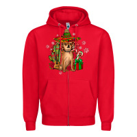 Red Chihuahua Christmas Zipper Hoodie - JahusDesignShop