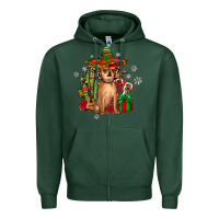 Sports Green Chihuahua Christmas Zipper Hoodie - JahusDesignShop
